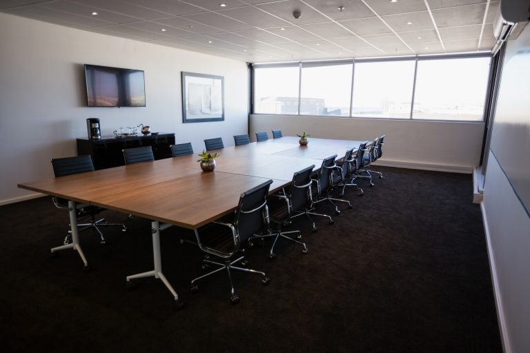 Interior of empty modern meeting room